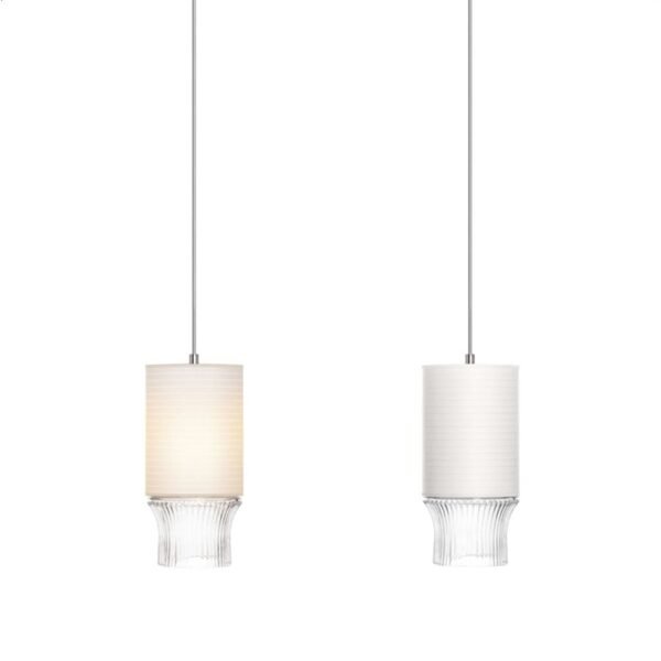 Saint-Louis Cadence Small Pendant Light with Paper Lampshade Golden - Image 3