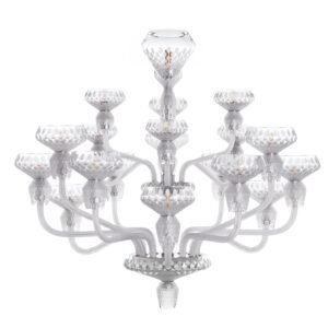 Saint-Louis Folia 18-Light Satin Crystal Chandelier Chrome