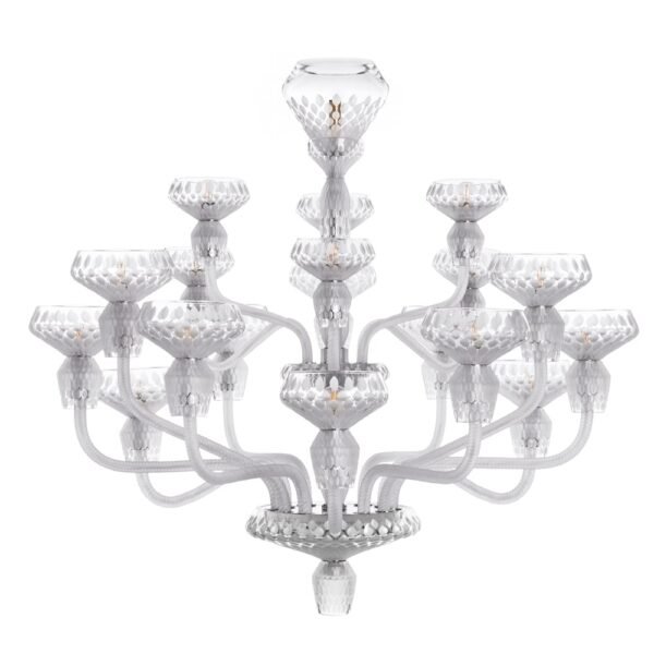 Saint-Louis Folia 18-Light Satin Crystal Chandelier Chrome