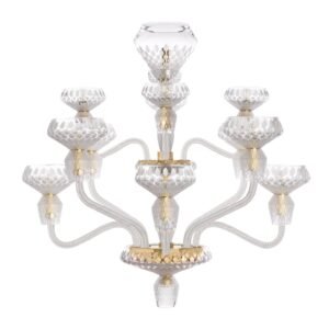 Saint-Louis Folia 12-Light Satin Crystal Chandelier Golden Finish