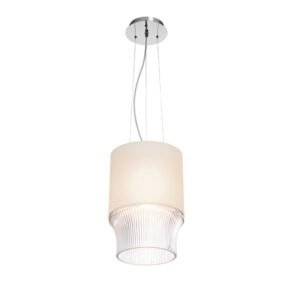 Saint-Louis Cadence Large Pendant Light with Paper Lampshade Chrome-Plated