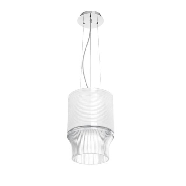 Saint-Louis Cadence Large Pendant Light with Paper Lampshade Chrome-Plated - Image 2