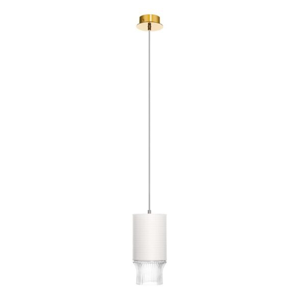 Saint-Louis Cadence Small Pendant Light with Paper Lampshade Golden - Image 2