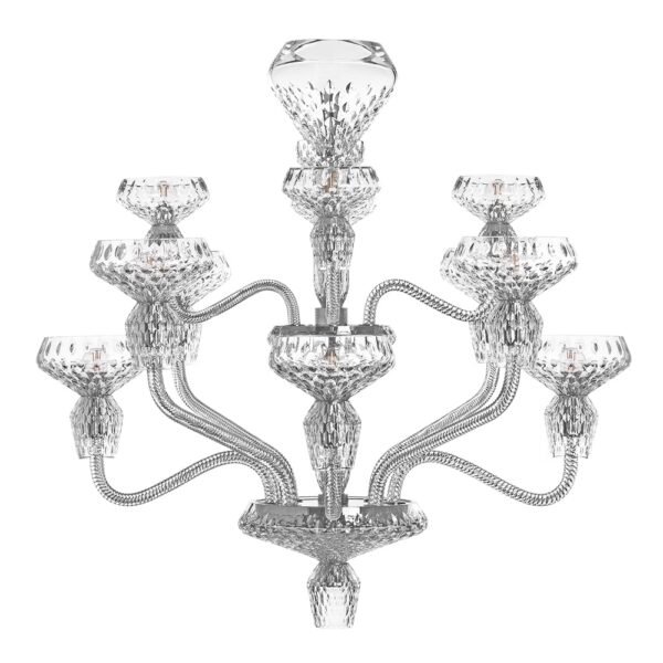 Saint-Louis Folia 12-Light Crystal Chandelier Chrome