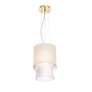 Saint-Louis Cadence Large Pendant Light with Paper Lampshade Golden