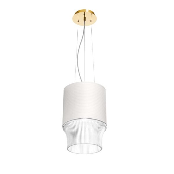 Saint-Louis Cadence Large Pendant Light with Crystal Lampshade Golden - Image 2